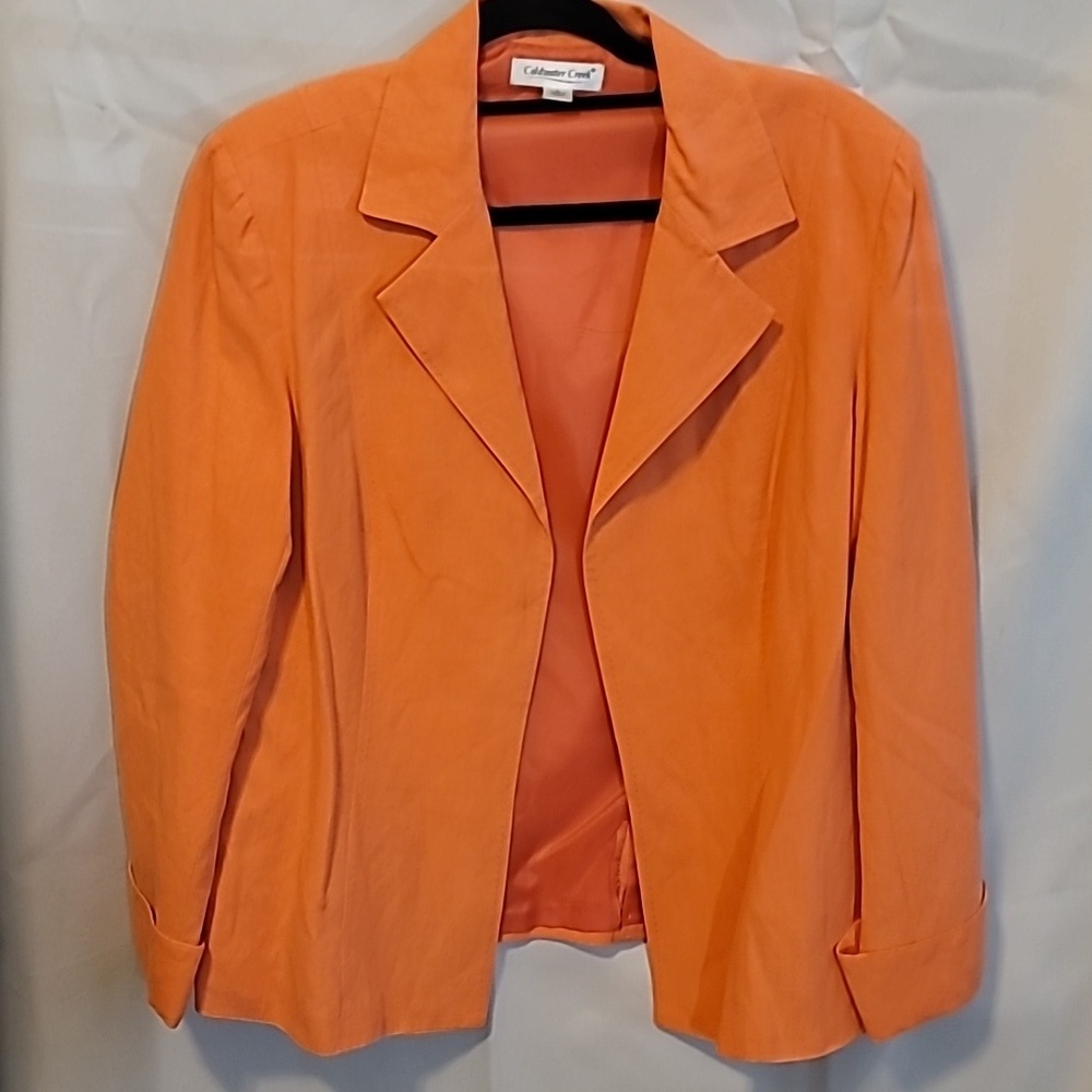 Coldwater Creek Silk and Linen Blend Salmon Jacket sz Large
